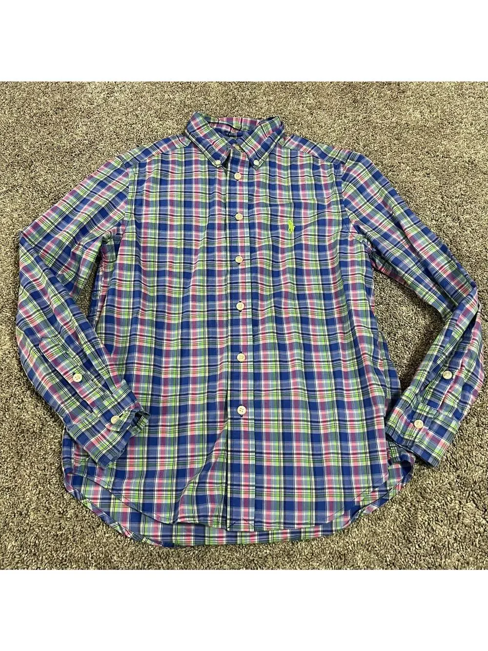 Ralph Lauren Boy's Plaid Button Down Shirt size 10/12